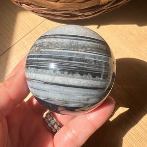 Black lace (g) agate sphere | crystal